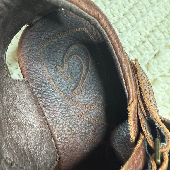 OLUKAI Men's Size 8 Mohalu Fisherman Strappy Comfort Sandal Shoes Brown Leather - Picture 8 of 10